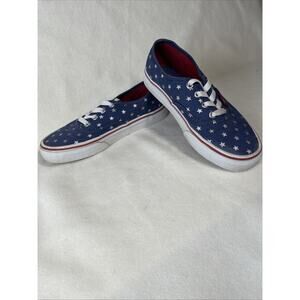 VANS AUTHENTIC FOIL STARS RED BLUE SHOES WOMENS 6 Men’s 4.5 SK8 4th Of JULY